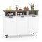 Sideboard Buffet Cabinet Kitchen Storage Cabinet with 5-Position Adjustable Shelves-White